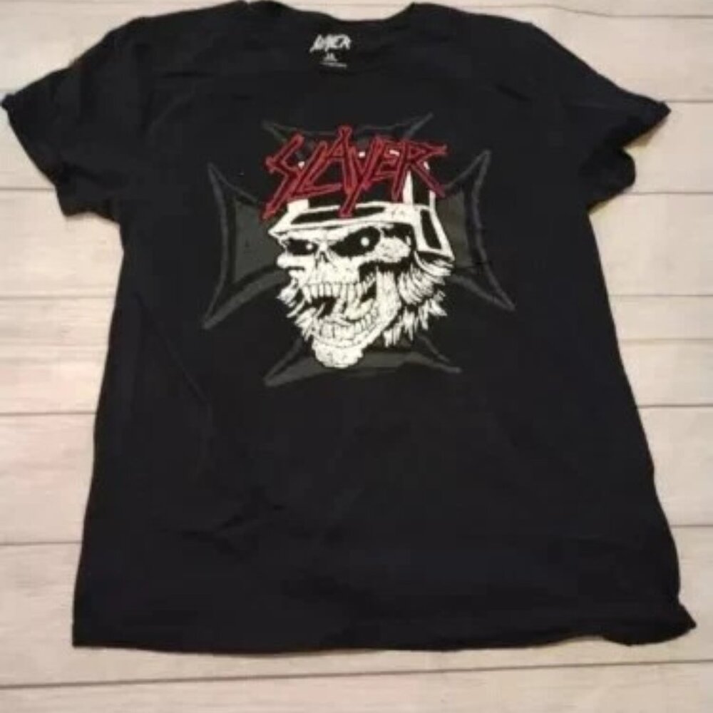 SLAYER T-Shirt SKELETON MILITIA Black Short Sleeve band tee